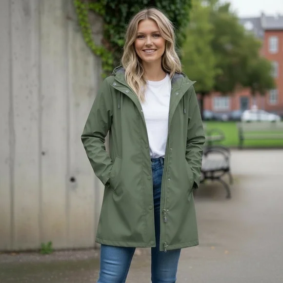 NWT Rains x Free People A-Line Jacket Waterproof Rain Coat Lightweight - Picture 1 of 6